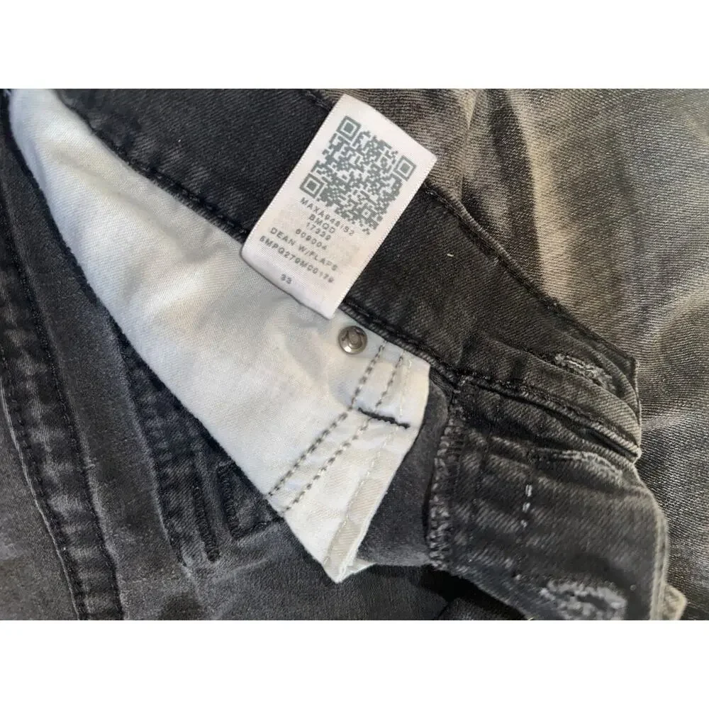 True Religion Dean Tapered Jeans Black Size- 33 x 31 USA
